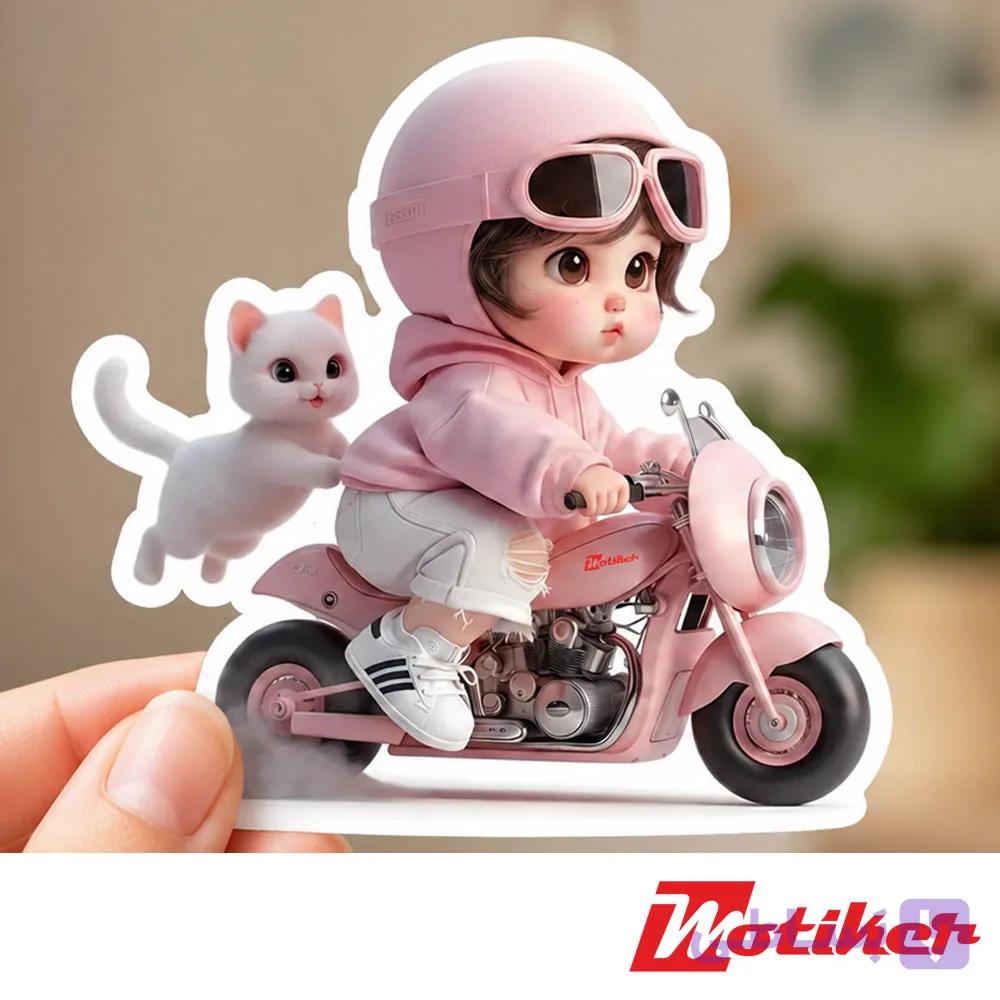 استیکر دختر موتورسوار Moto Girl