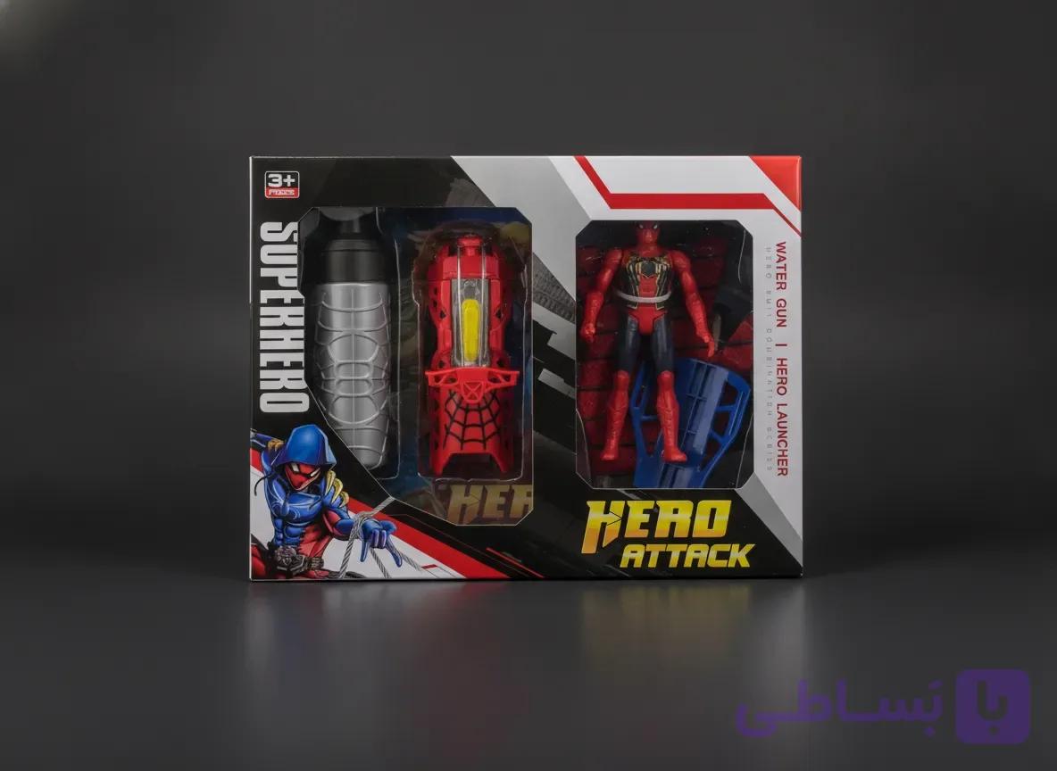 دستکش و تفنگ پرتاب تار و آب‌پاش اسپایدرمن مارول مدل Hero Launcher