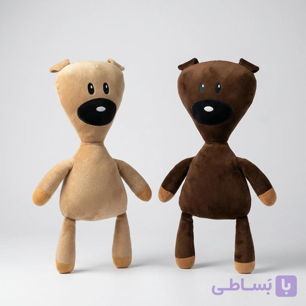 عروسک پولیشی خرس تدی مستربین دست و پا دراز (قهوه‌ای و کرم) — تصویر 1