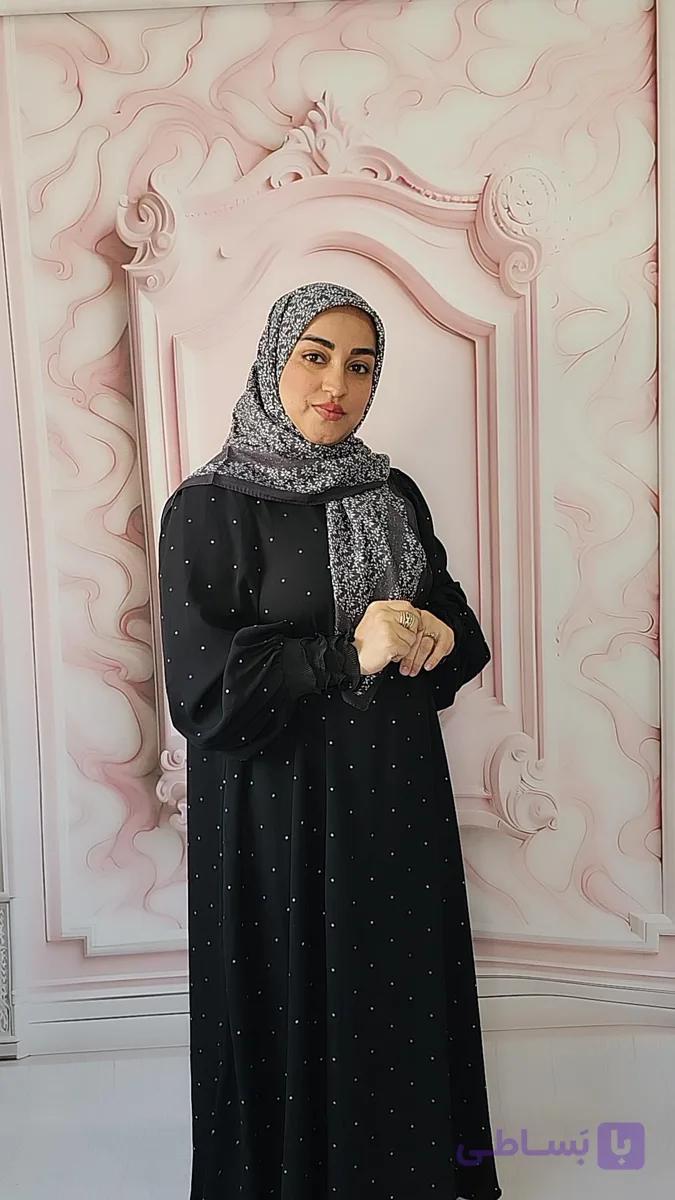روسری نخی چاپی دور دوخت قواره120