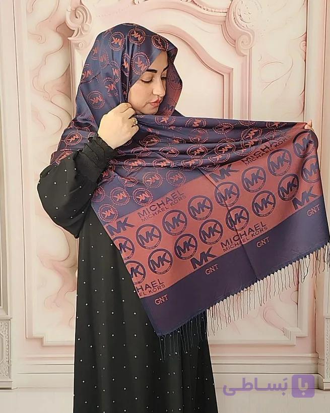 شال ژاکارد بامبو دو رو طرح mk