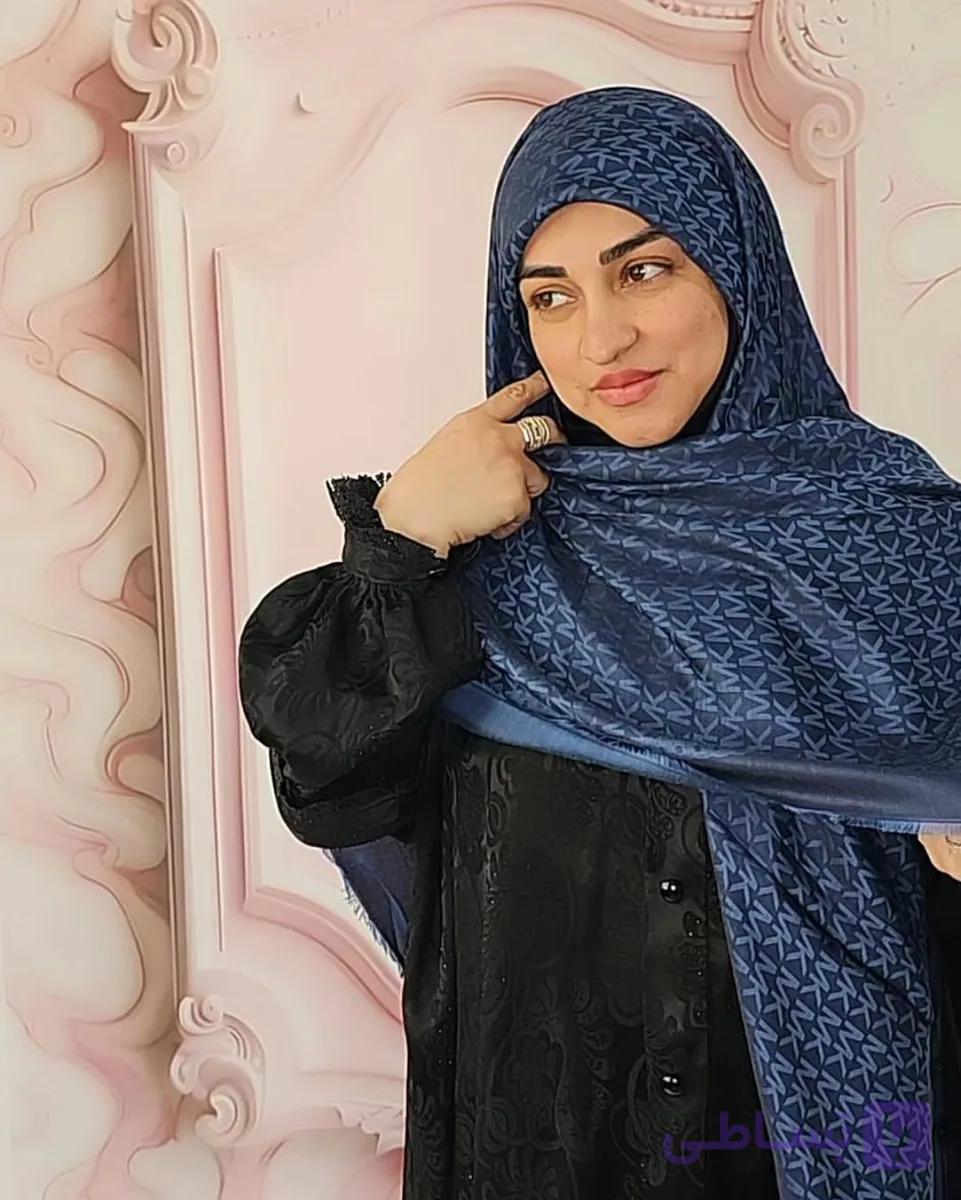 روسری نخ ابریشم کشمیر طرح mk خنک وسبک قواره 140