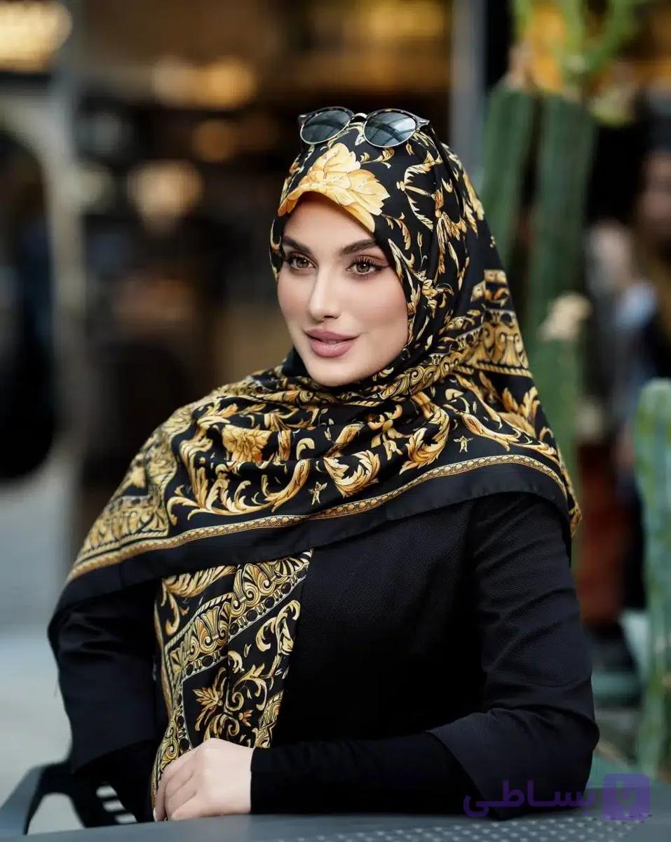 روسری جنس نخ وال ترک تولید داخلی قواره ۱۳۰ دوردوخت
