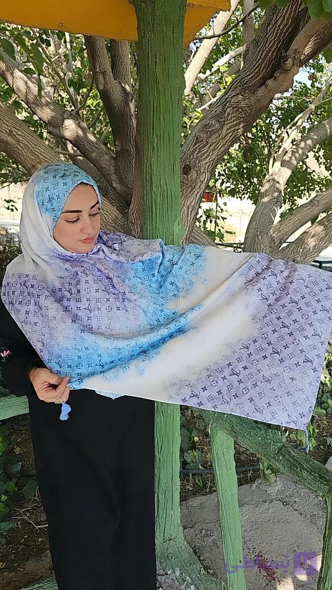 شال نخ مینیاتور طرح lv قواره 80*180 دو رو