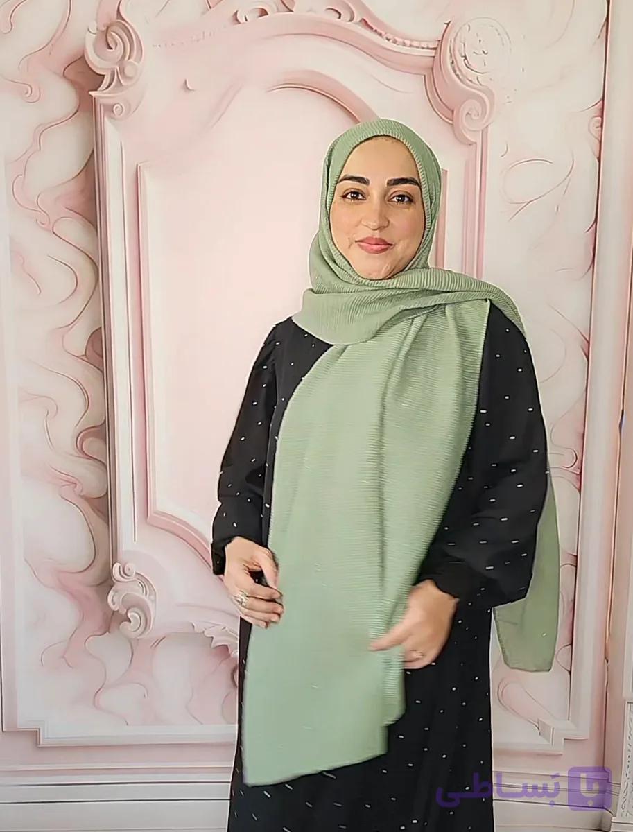 شال پلیسه نخی شاین دار تولید وطن قواره 190*60