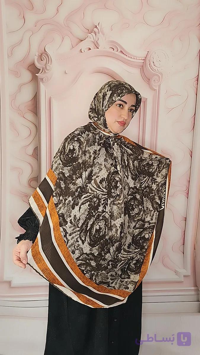 روسری نخ کشمیر بهاره دور دوخت قواره 140 طرح دیور