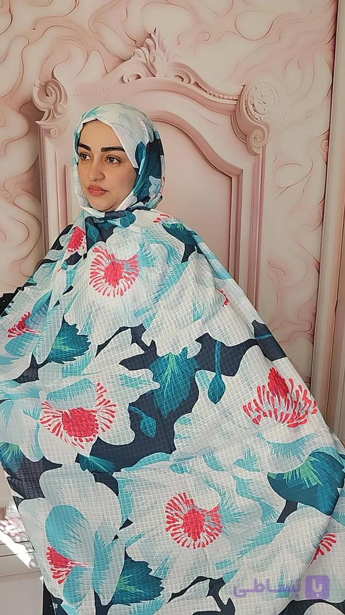 شال نخی گلدار قواره حدودی 180×70
