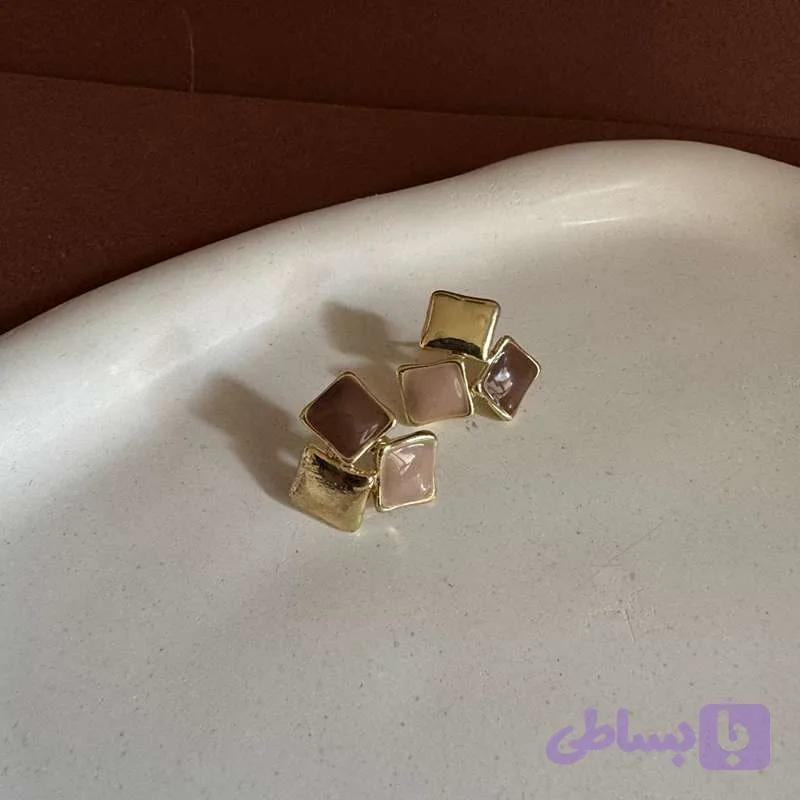 گوشواره کرم قهوه ای