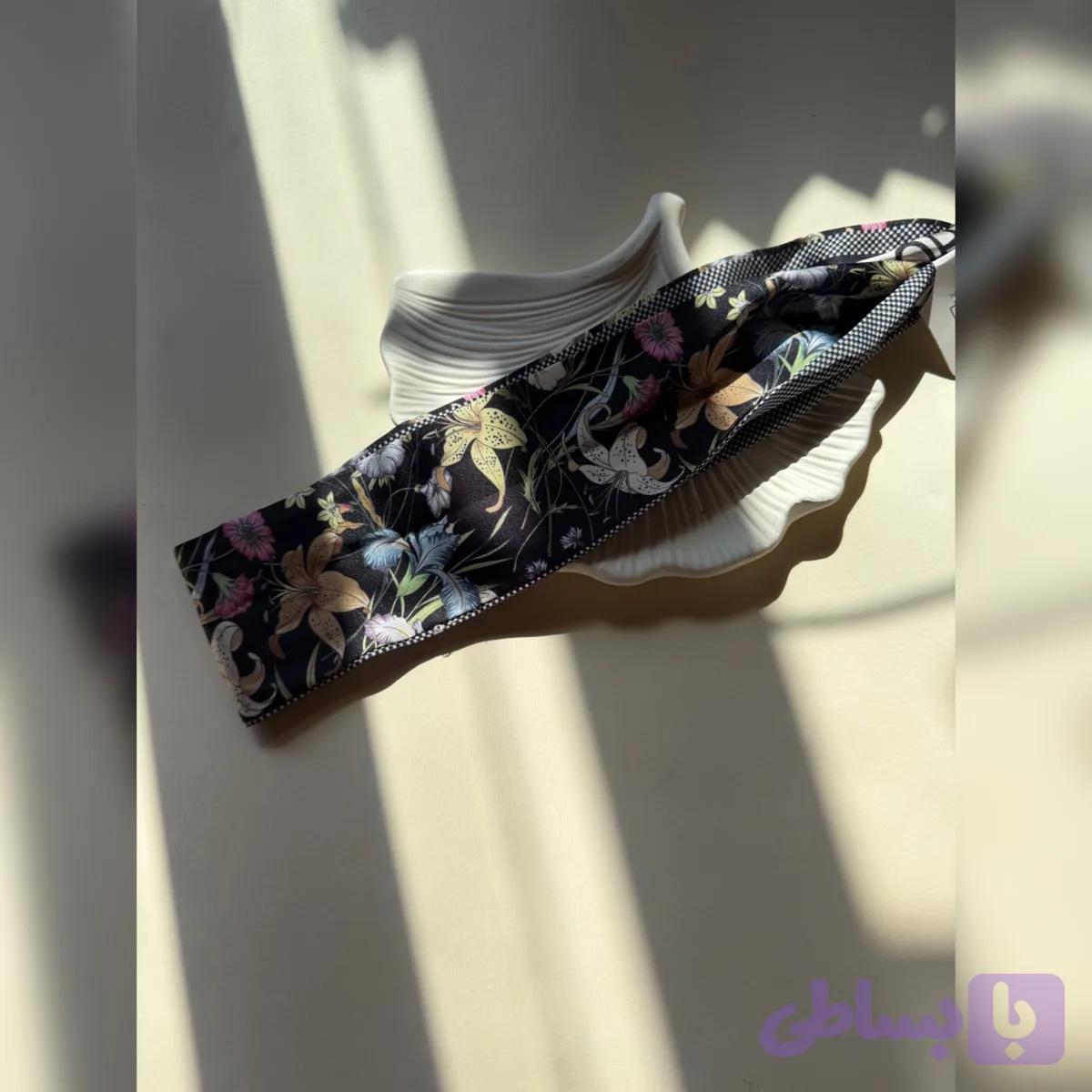 بند عینک ساتن طرح گل