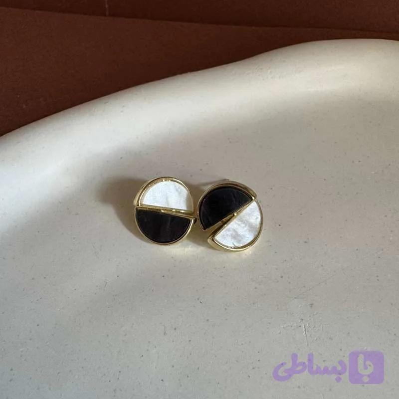 گوشواره سرمه ای صدفی