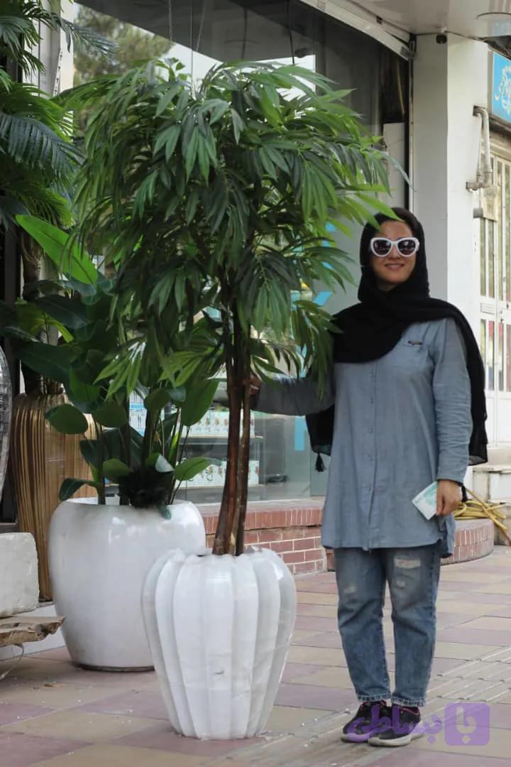 درختچه مصنوعی آمستل، ارتفاع 190 سانتی‌متر، تنه پلیمری طرح چوب
