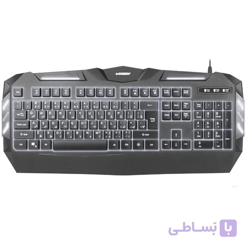 کیبورد گیمینگ گرین مدل GK403 با سیم — تصویر 1