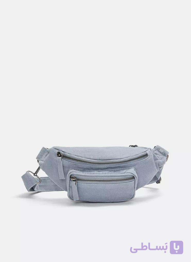 کیف کمری زنانه اورجینال پول اند بیر PULL & BEAR- خاکی و آبی