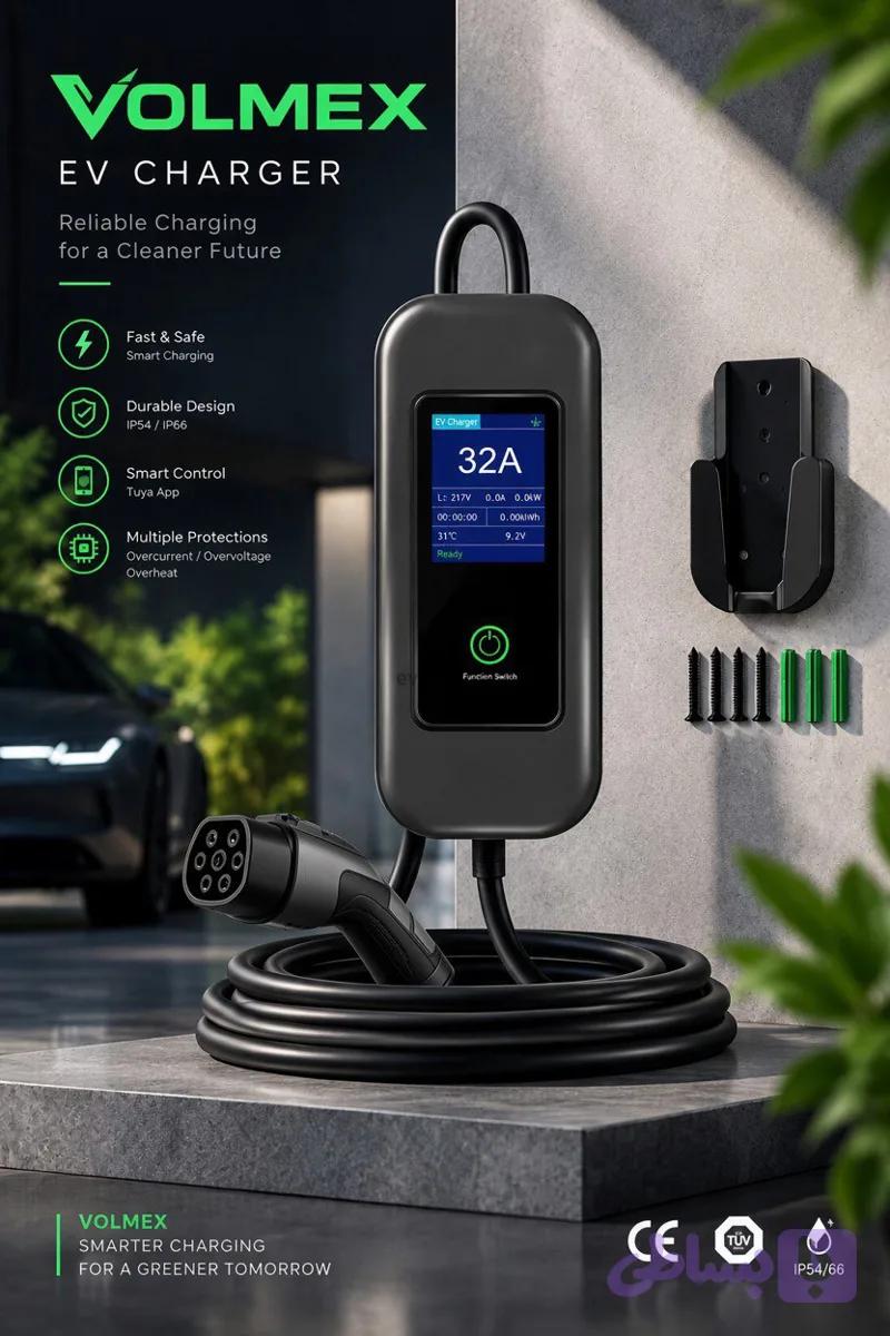 شارژر خودرو برقی، قابل حمل 7/5 کیلووات AC تحویل فوری — تصویر 1