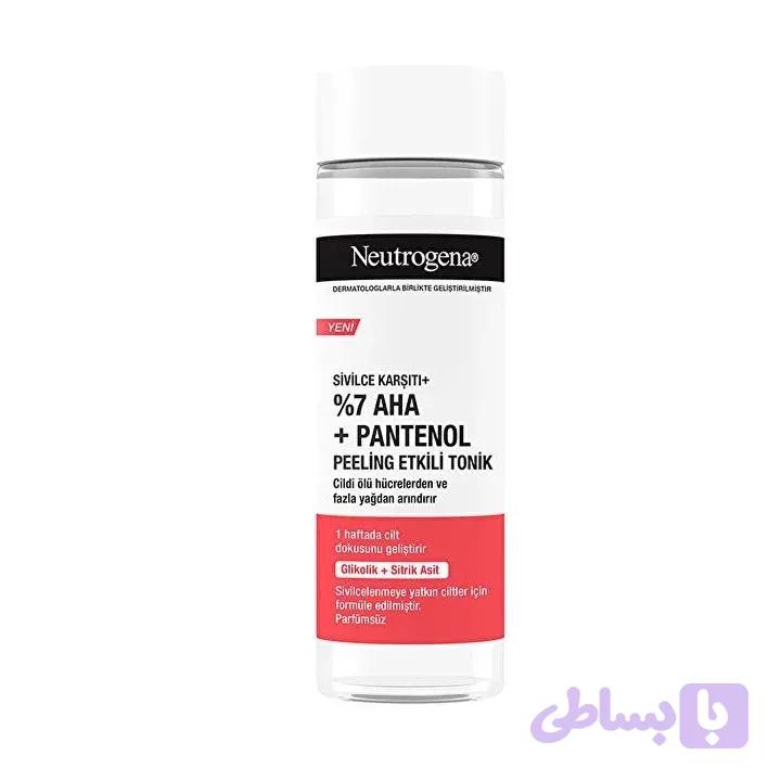 تونر پاک‌کننده صورت نوتروژینا مدل AHA 7% PANTENOL مناسب برای انواع پوست حجم 125 میلی‌لیتر — تصویر 1