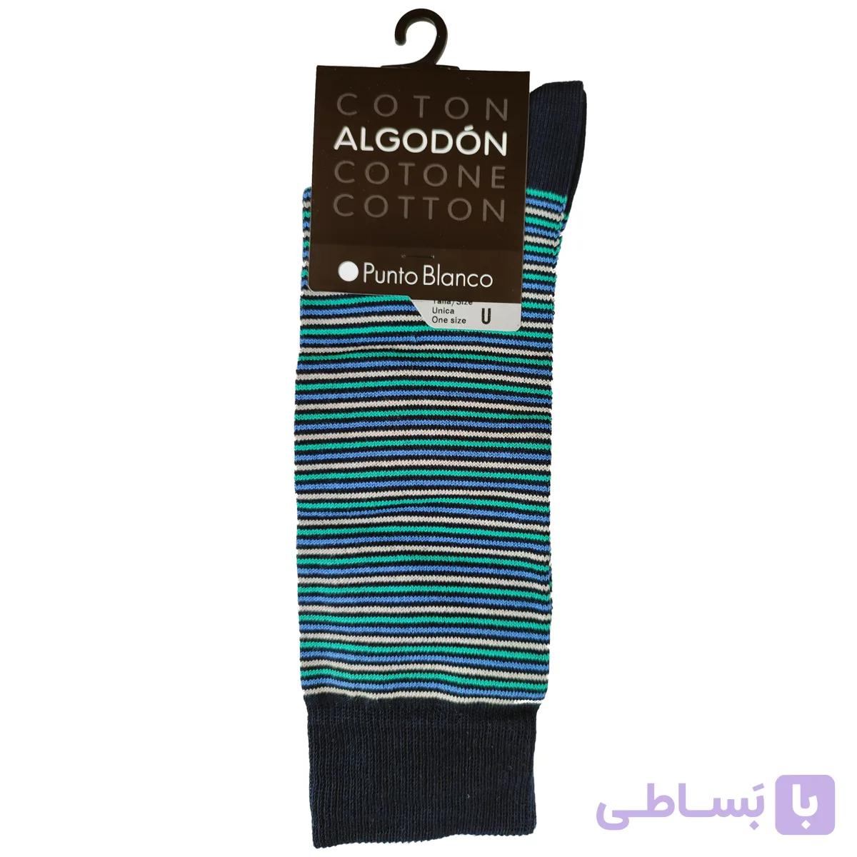 جوراب مردانه پونتو بلانکو مدل کتان آلگادون طرح دار – 599-10-74721 — تصویر 1