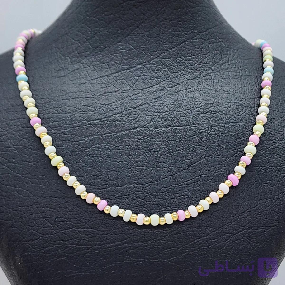 گردنبند مهره رنگی تابستونی ساحلی