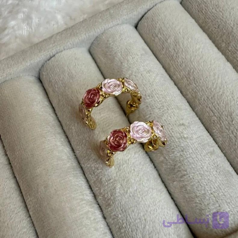 گوشواره مینا کاری گل