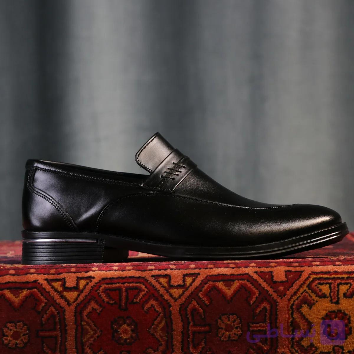 کفش چرم مردانه مجلسی مدل آرمانی — تصویر 1