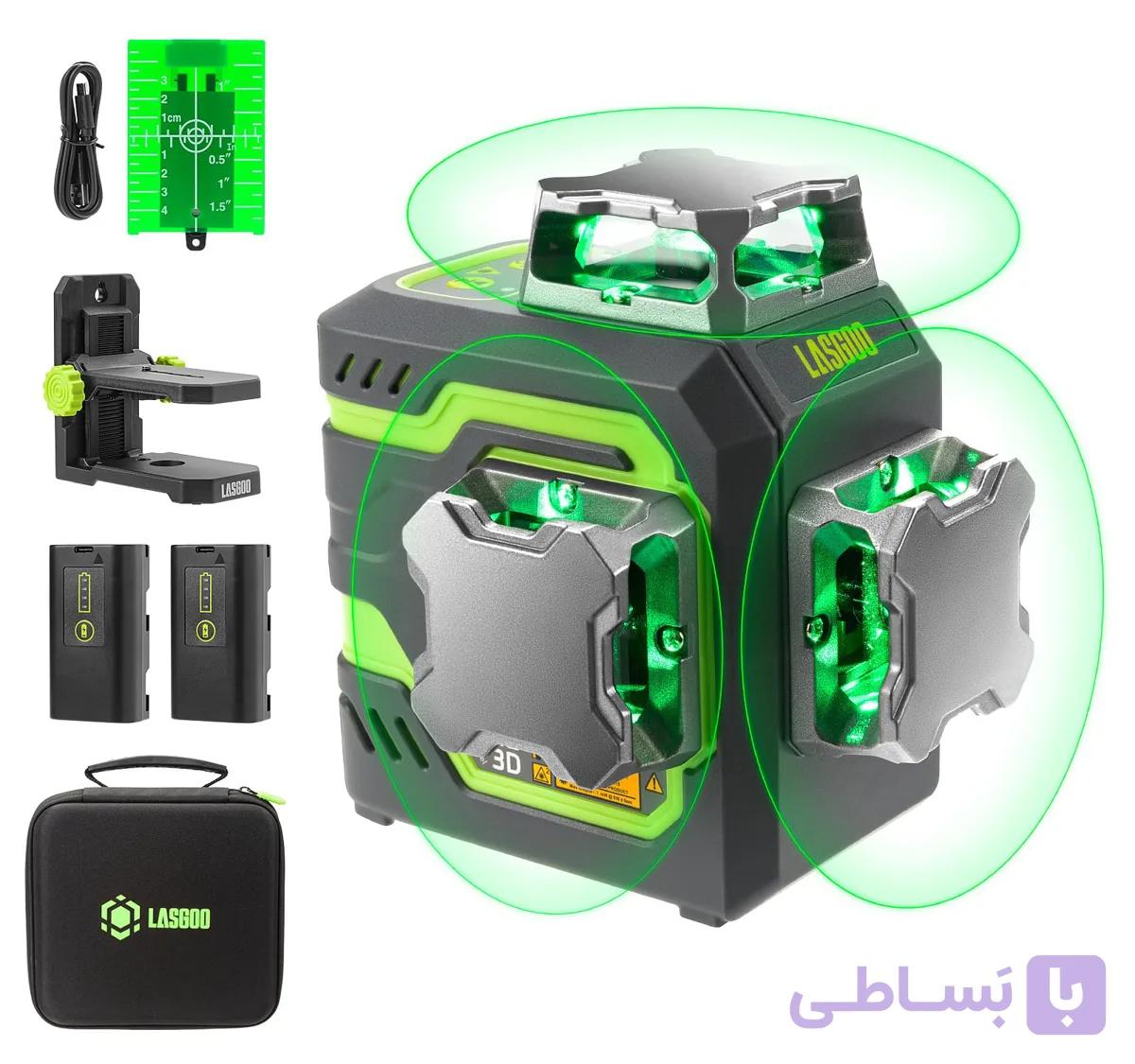 تراز لیزری رنگ سبز سه بعدی lasgoo