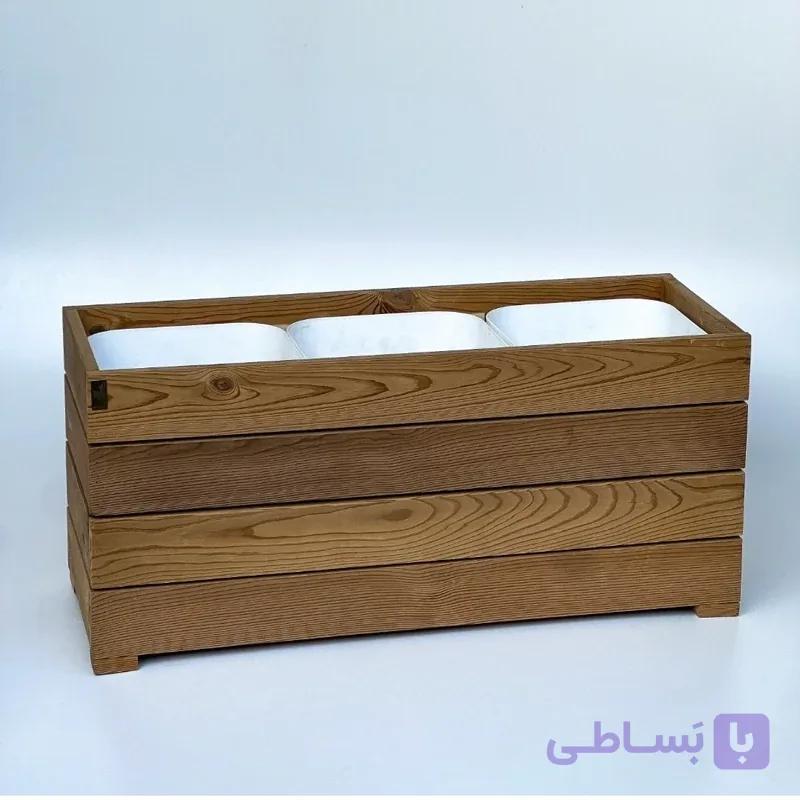 گلدان چوبی ترموود مستطیلی ضد اب مدلL90