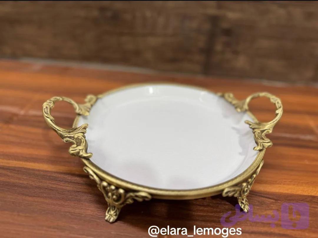 دیس چینی گرد با قطر ۲۱ سانتی‌متر مناسب شیرینی‌خوری‌و...