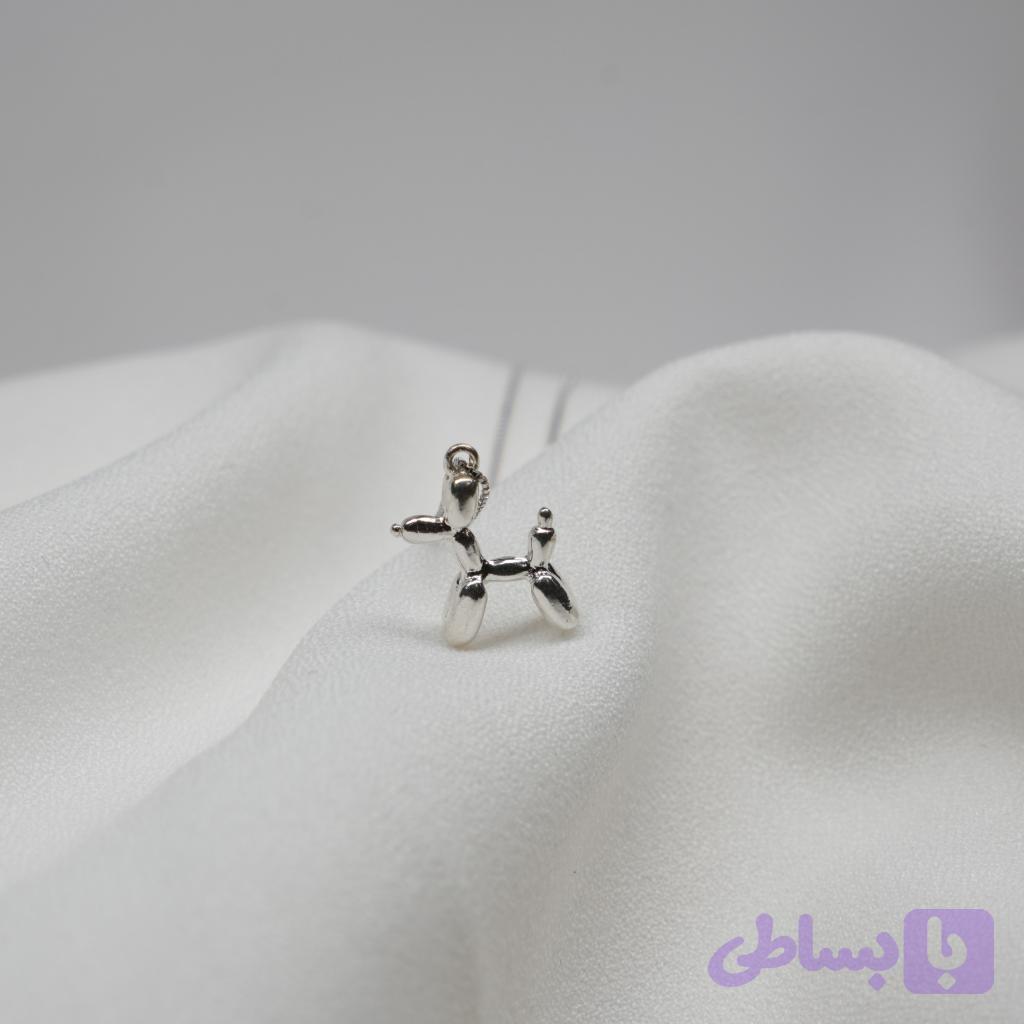 پلاک نقره سگ بادکنکی — تصویر 1