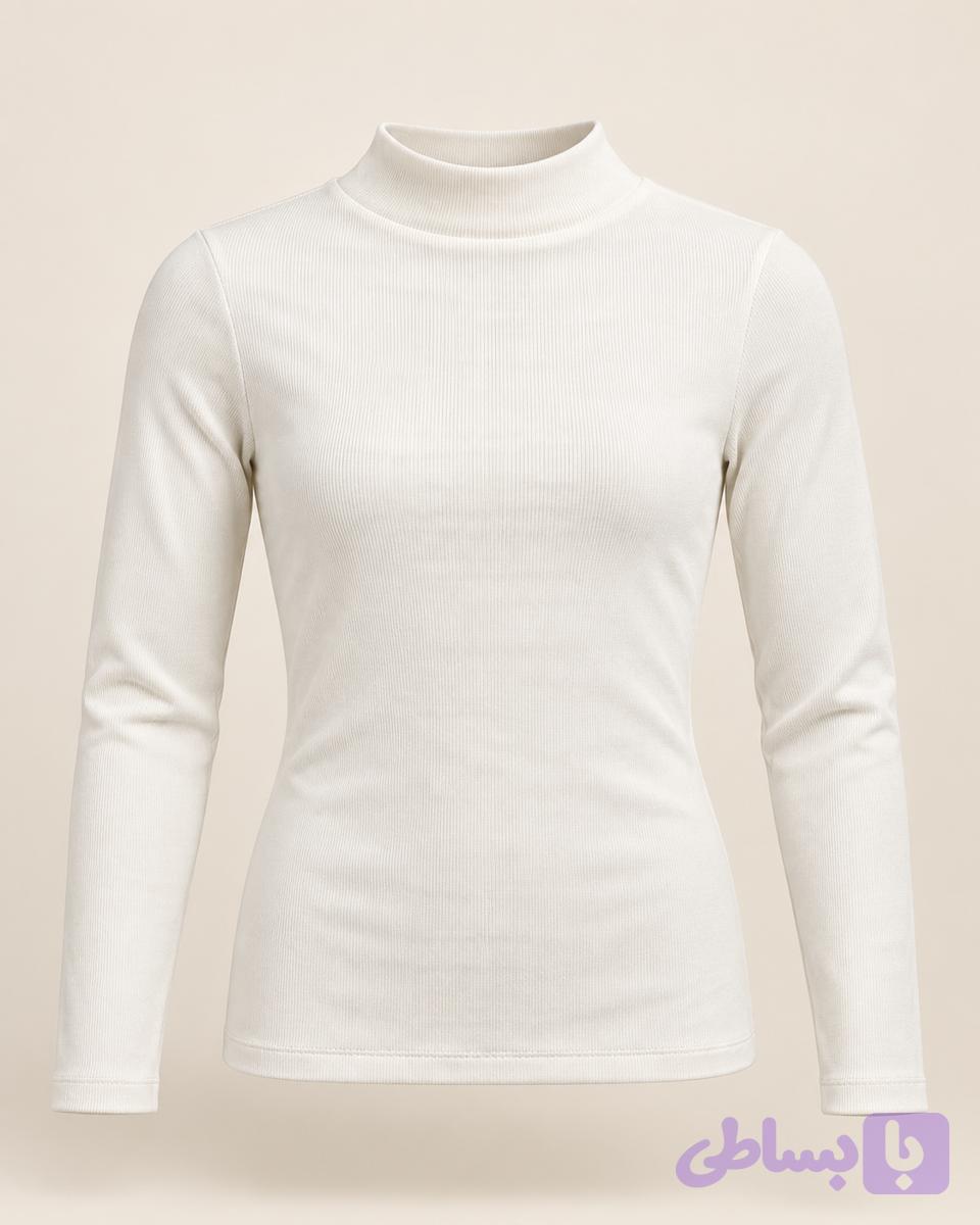 تیشرت یقه پنج سانت زنانه کبریتی کد 1090