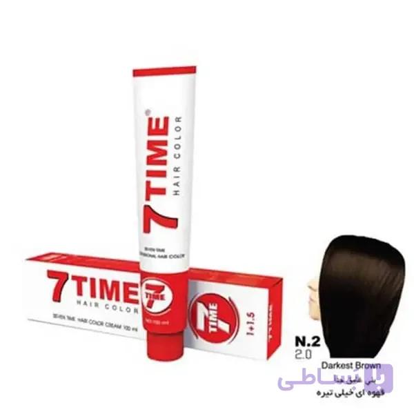 رنگ مو سون تایم سری طبیعی N2 قهواه ای خیلی تیره 100 میل