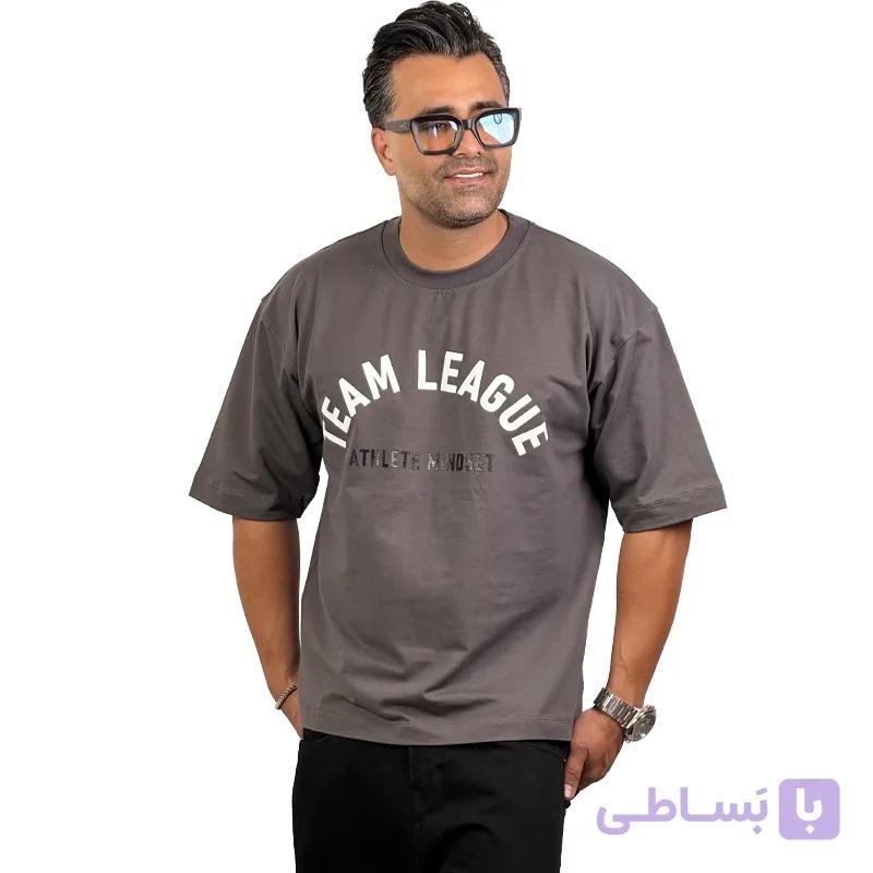 تیشرت دورس دو نخ لاکرا دار قهوه ای