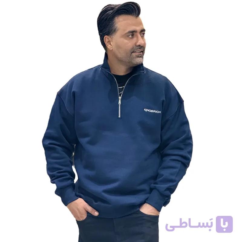 دورس نیم زیپ سه نخ خارخورده قهوه ای