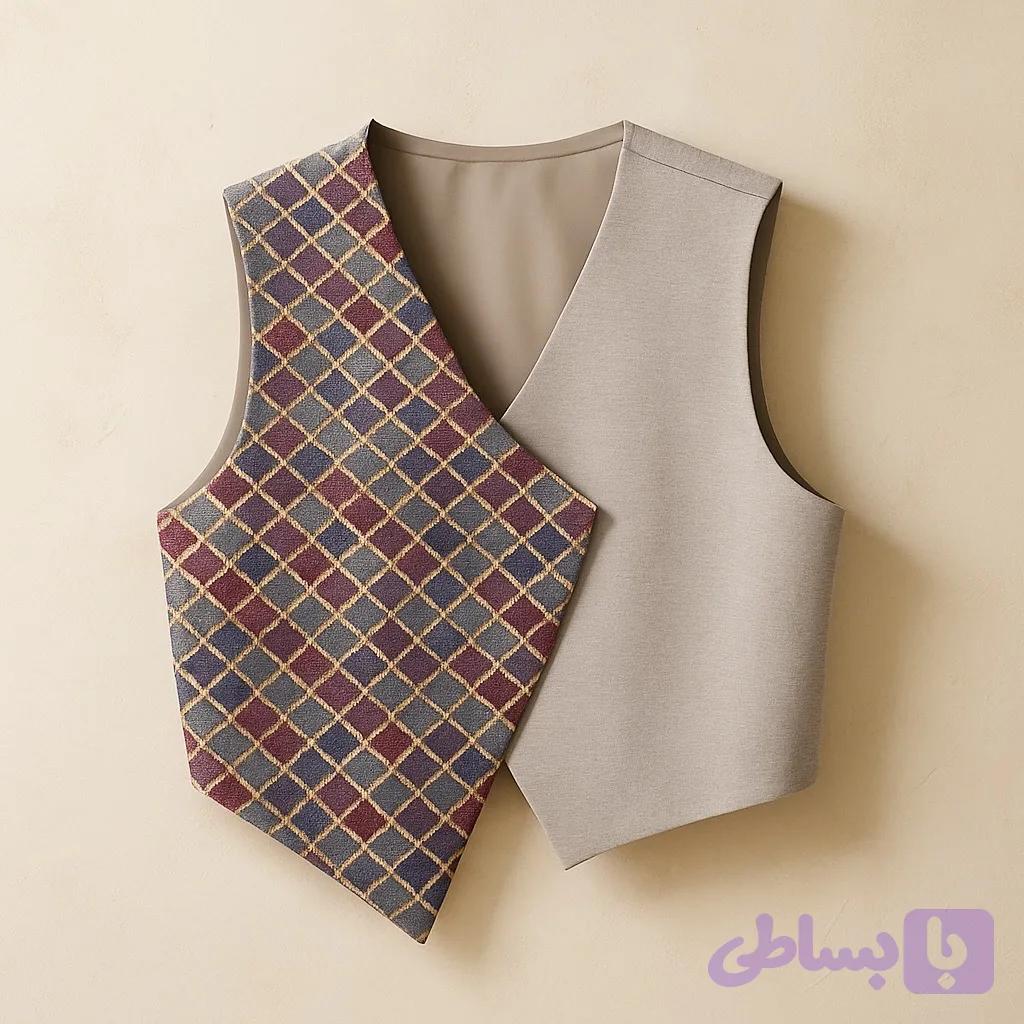 وست زنانه با طراحی کتان کریستال و ژاکارد مدل ریوا
