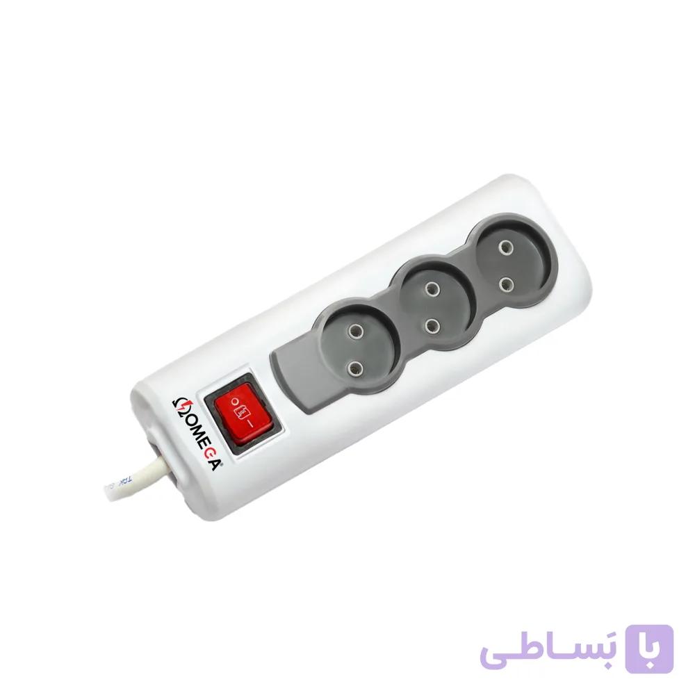 رابط برق 3 خانه بدون ارت 5 متری اُمگا مدل(R3000)