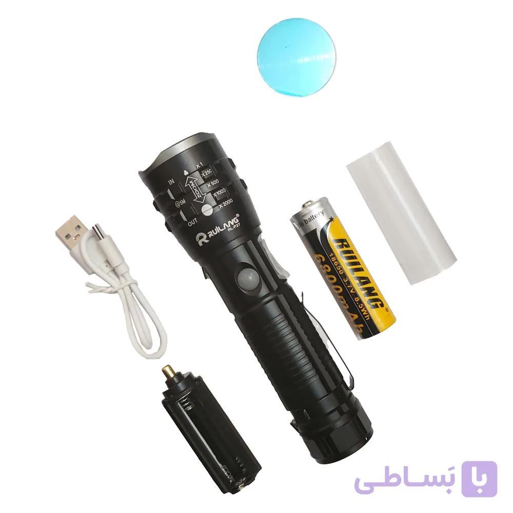 چراغ قوه زومدار پلیسی با چراغ جانبی و آهنربادار مدل RL-P27 — تصویر 1