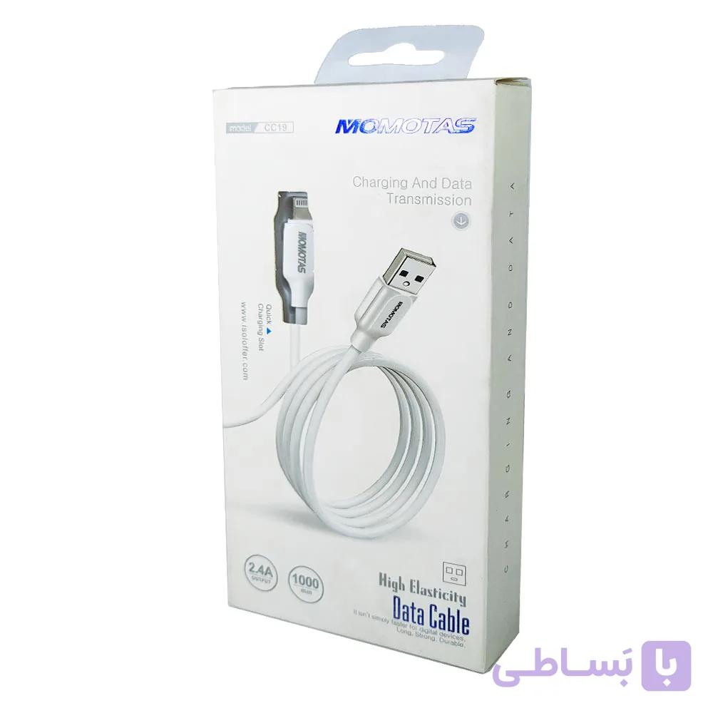کابل دیتا و شارژ USB به لایتنینگ Momotas مدل CC19 — تصویر 1
