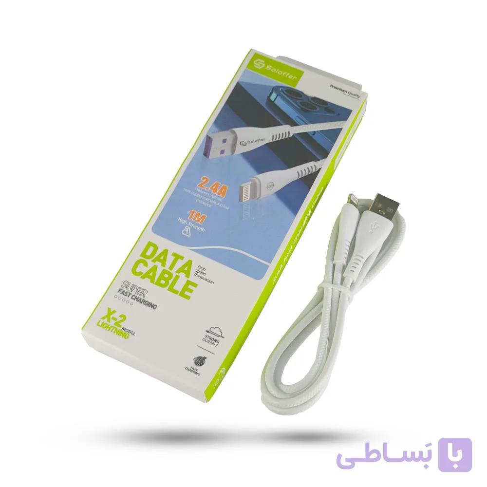 کابل دیتا و شارژ USB به لایتنینگ Soloffer مدل X-2 — تصویر 1