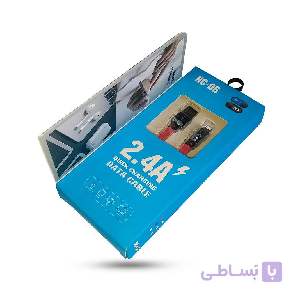 کابل دیتا و شارژ USB به لایتنینگ ON-OFF مدل NC-06 — تصویر 1