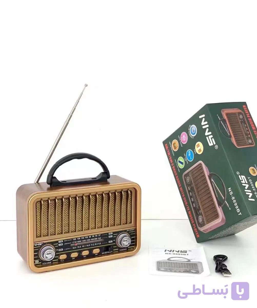 اسپیکر بلوتوث و رادیو سه موج طرح قدیمی قابل حمل NNS مدل Ns-8899BT — تصویر 1
