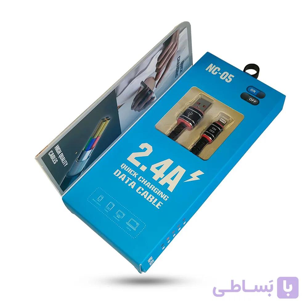 کابل دیتا و شارژ USB به لایتنینگ ON-OFF مدل NC-05 — تصویر 1