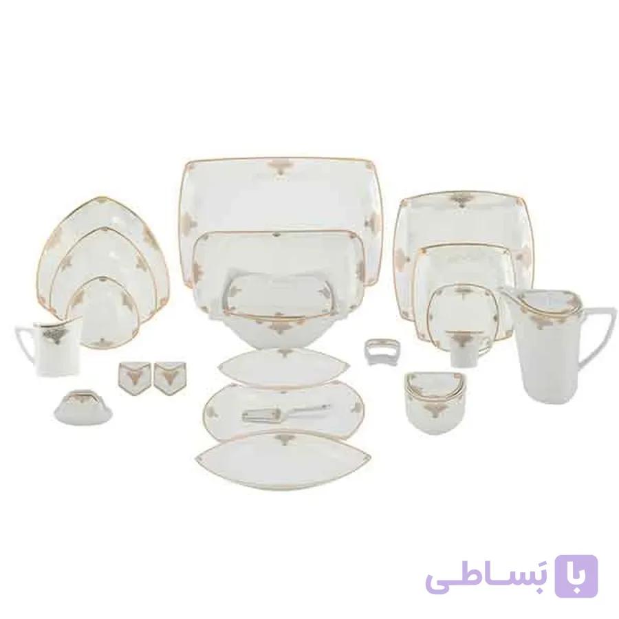 سرویس چینی پردیس پرسلین طرح پاریس برلیان 12 نفره 105 پارچه — تصویر 1
