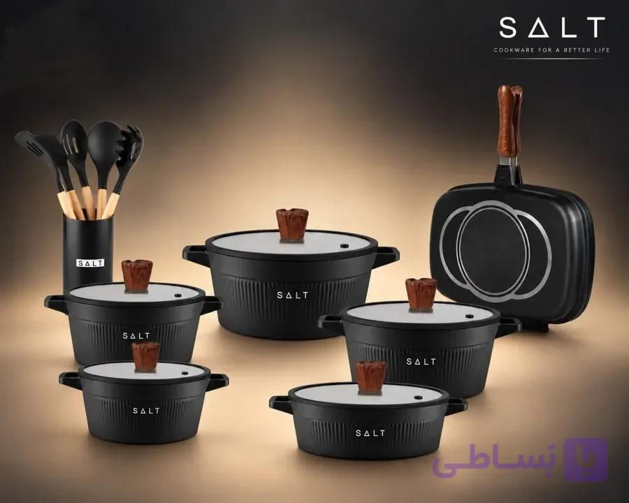 سرویس قابلمه گرانیتی 18 پارچه سالت (SALT) — تصویر 1