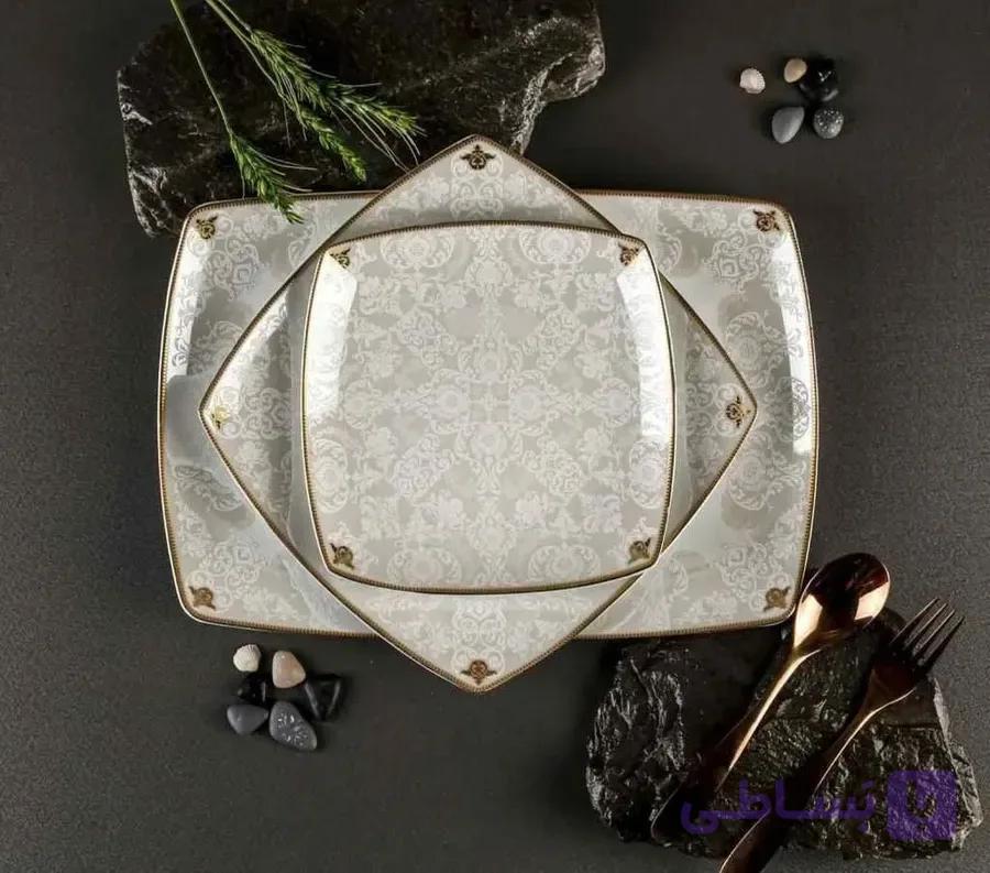 سرویس چینی پردیس طرح مارتین طلایی 12 نفره 105 پارچه کد 2021 — تصویر 1