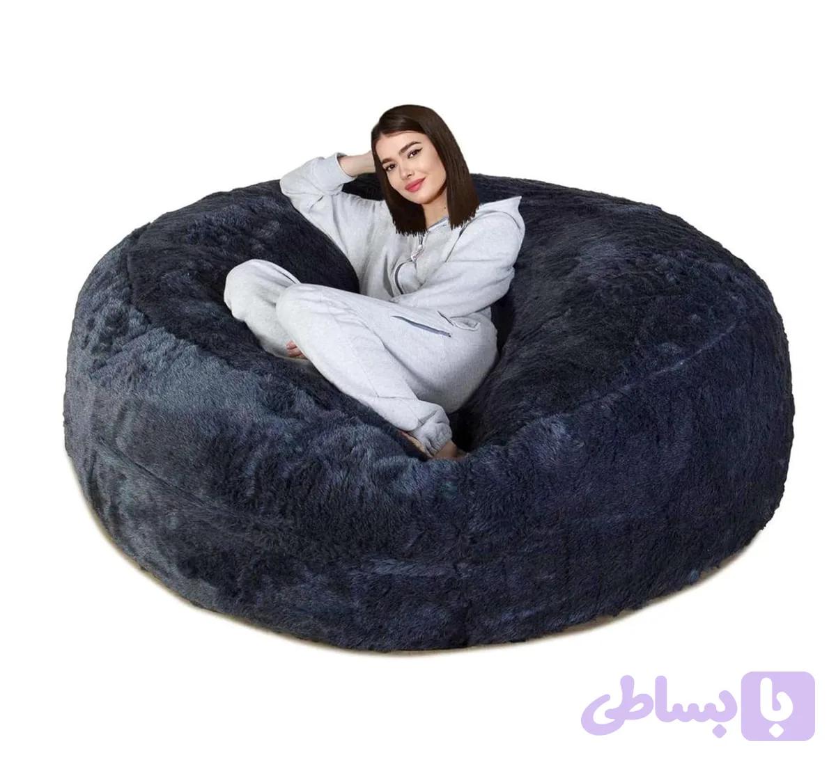 مبل شنی خزدار مشکی intex