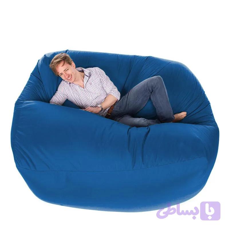 مبل شنی یک نفره آبی