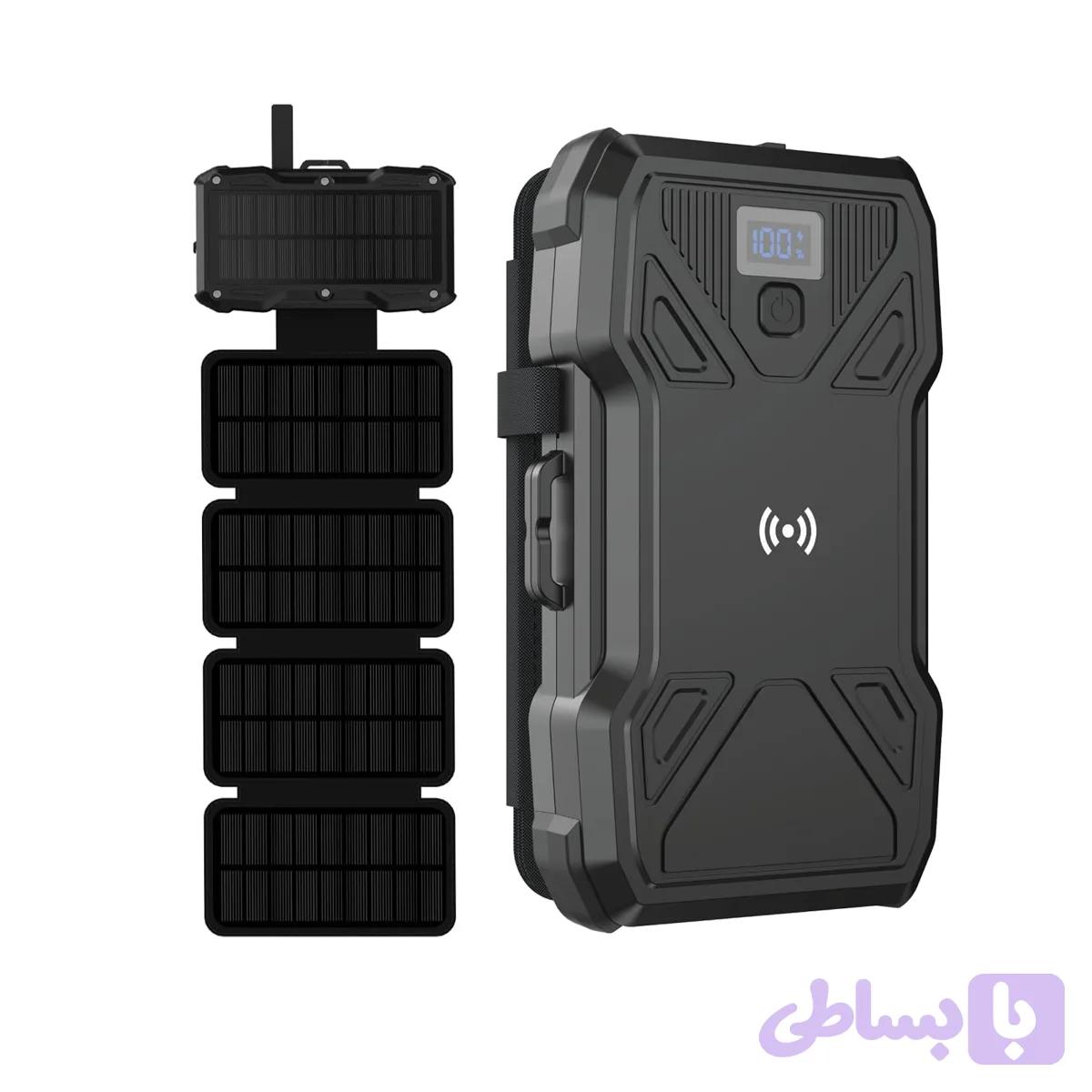 پاور بانک 20 وات گرین لاین مدل Solar 5-Panel ظریت 20000 میلی آمپر ساعت