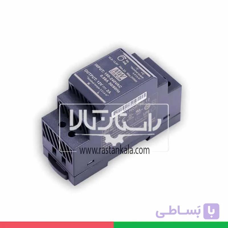 منبع تغذیه ریلی مین ول 12 ولت 2 آمپر MEAN WELL — تصویر 1