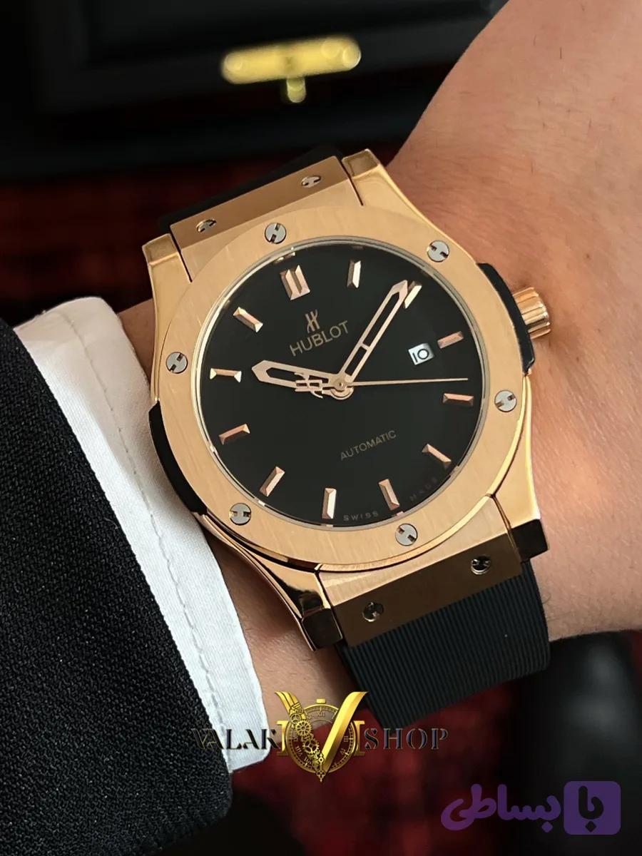 ساعت مردانه هابلوت کلاسیک اتوماتیک رزگلد Hublot — تصویر 1