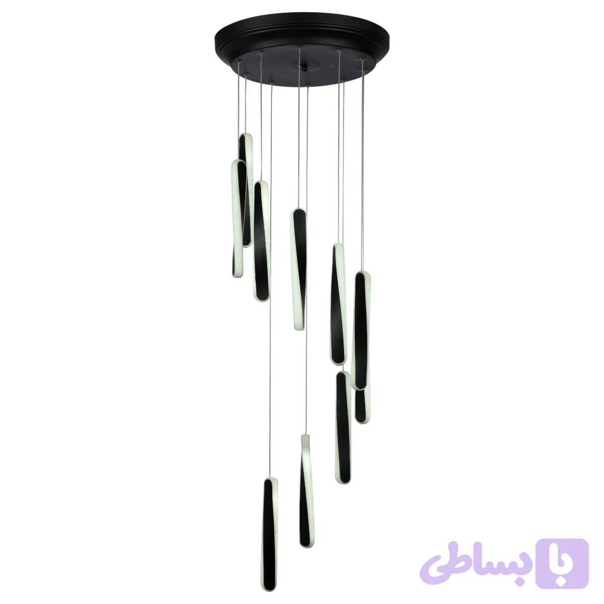 لوستر مدرن چشمه نور کد L6406/10BK — تصویر 1