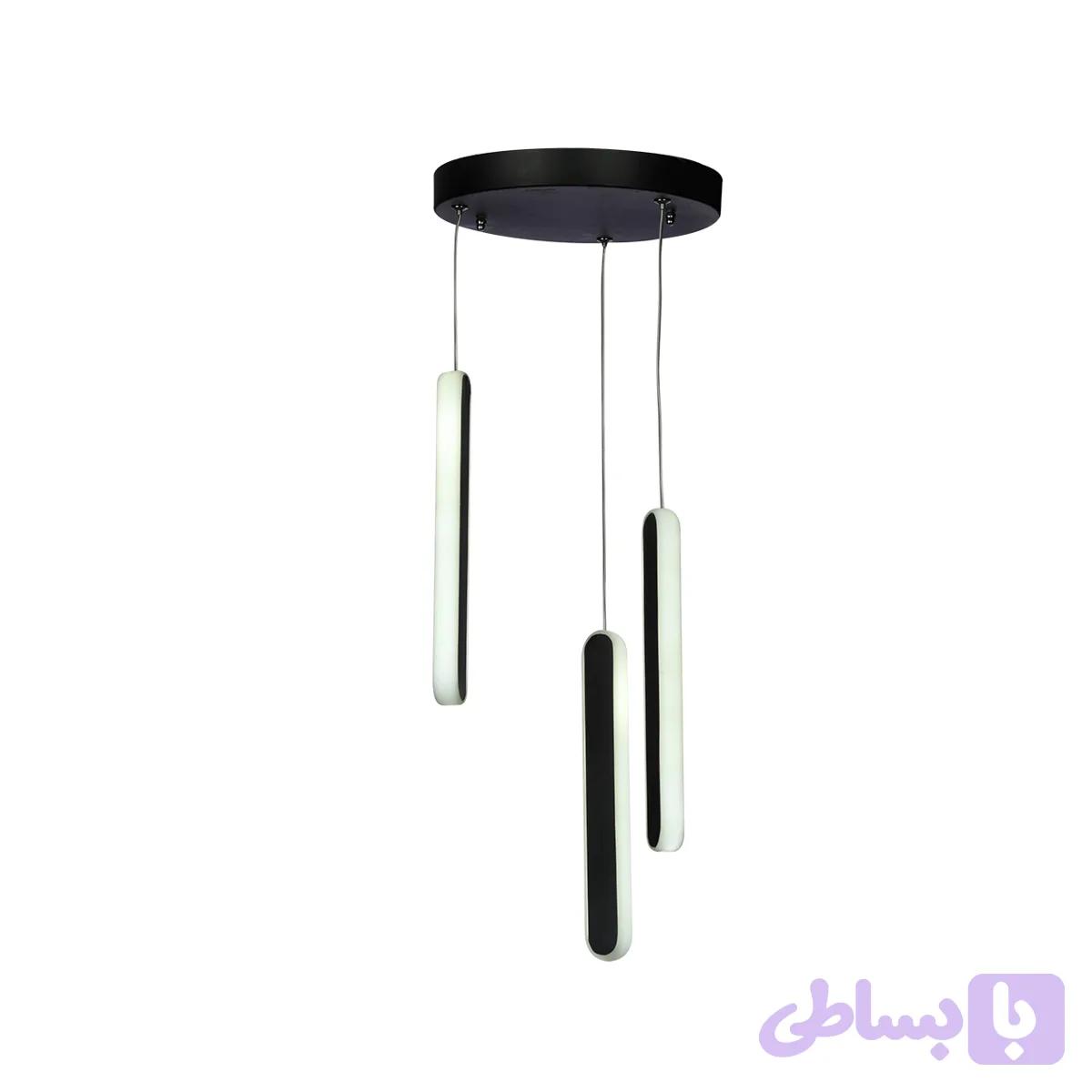 لوستر مدرن چشمه نور کد L6411/3-BK — تصویر 1