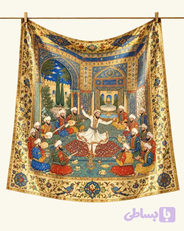 دستمال گردن نگارگری بزم — تصویر 1